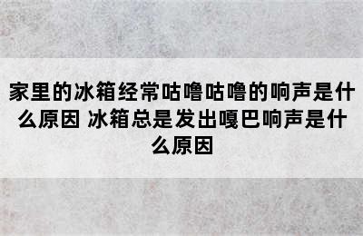 家里的冰箱经常咕噜咕噜的响声是什么原因 冰箱总是发出嘎巴响声是什么原因